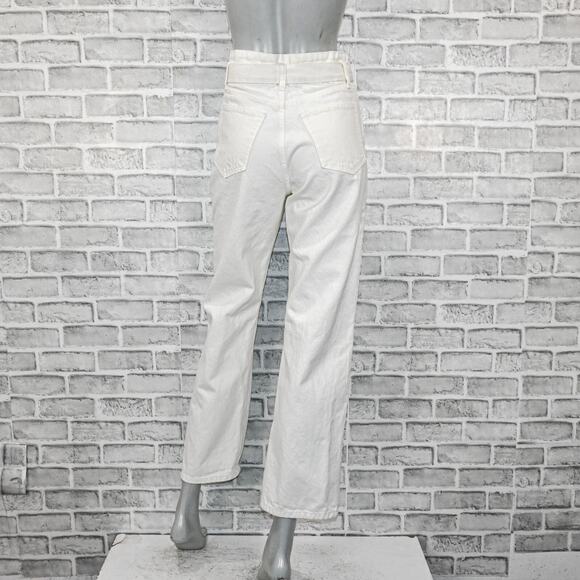 Reformation Women's Wilder Belted High Rise Wide Leg Jeans White size 26 - Picture 4 of 12